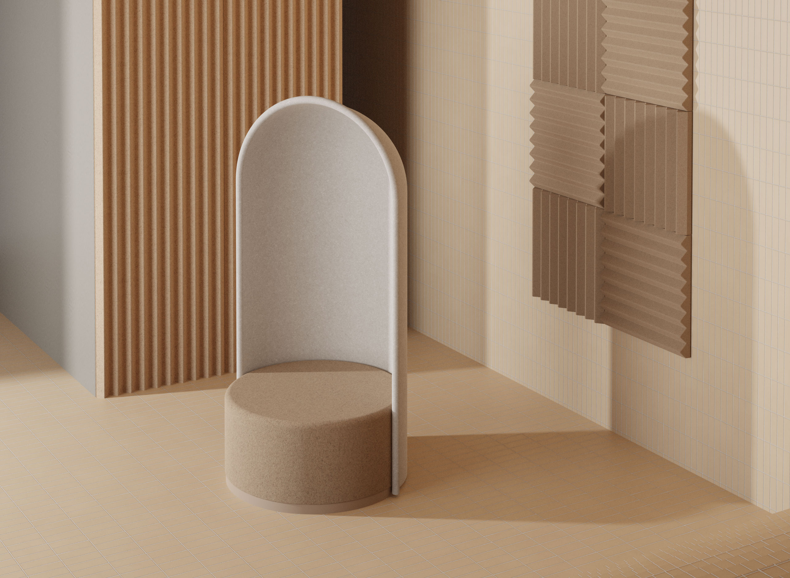Holvi Chair in light grey and beige seat