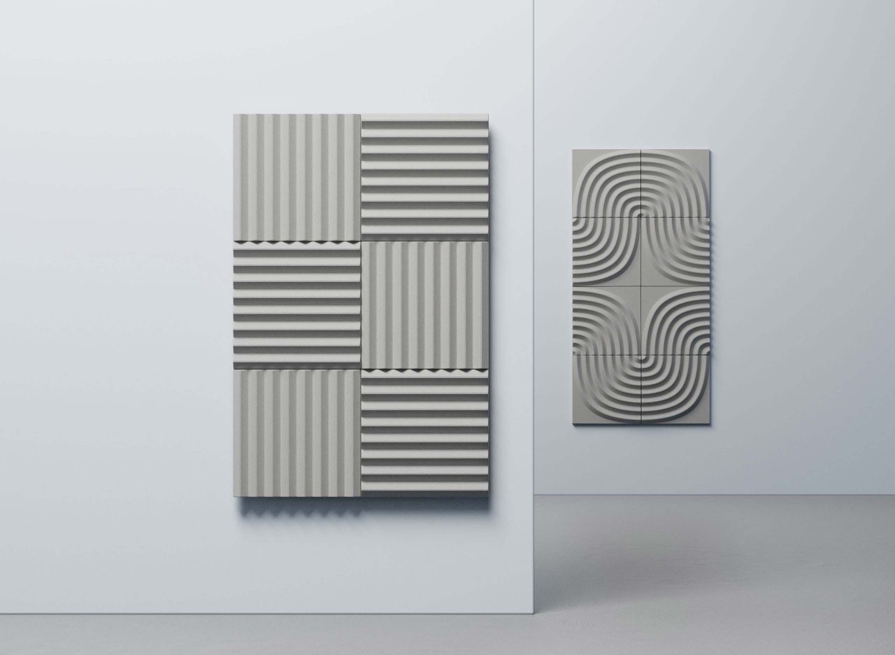 Zen Linear and Curved Panels in grey